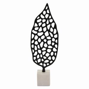 Plutus PBTH93175 Metal Sculpture With Marble Base In Black Metal