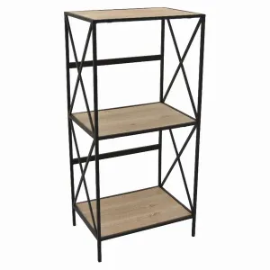 Plutus PBTH94795 Metalwood Plant Stand In Brown Metal