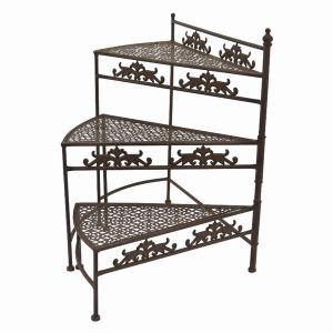 Plutus PBTH93667 Metal Folding Plant Stand In Brown Metal