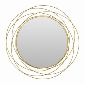 Plutus PBTH93071 Metal Wall Mirror In Gold Metal