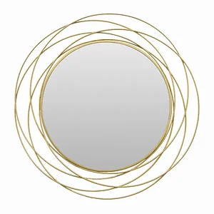 PBTH93071 | Plutus Brands Elegant Gold Metal Wall Mirror by