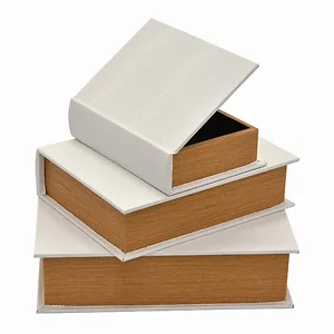 PBTH94781 | Plutus Brands Elegant White Wood Book Box Set
