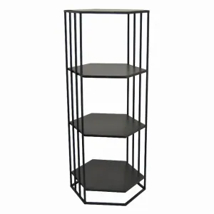 Plutus PBTH92564 Metal Plant Stand In Black Metal