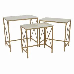 Plutus PBTH93214 Metal Planter Stand In Gold Metal Set Of 3