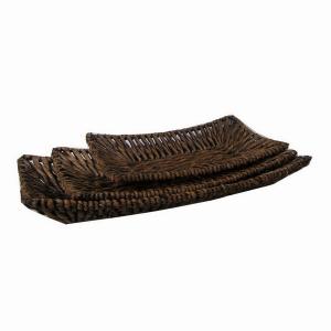 Plutus PBTH93097 Plater - Water Hyacinth In Brown Natural Fiber Set Of