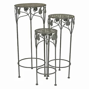 PBTH92452 | Plutus Brands Elegant Gray Metal Plant Stand