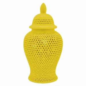 Plutus PBTH94459 Ceramic Jar - Yellow In Yellow Porcelain