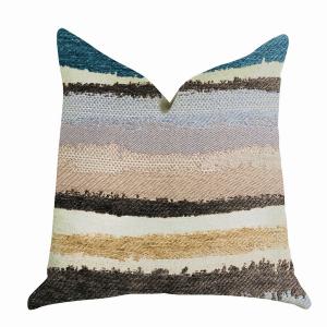 Plutus PBRA1342-1818-DP Luxury Blue Stone River Sand Throw Pillow - 18