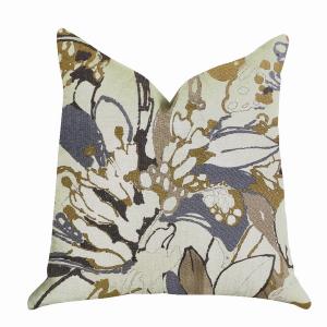 Plutus PBRA1358-2036-DP Luxury Blue And Beige Floral Throw Pillow, 20