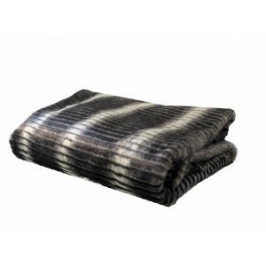 Plutus PBEZ1664-6090-TC Plutus Luxury Gray And Taupe Faux Fur Throw Bl