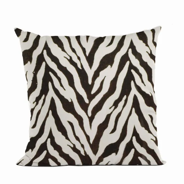 Plutus PBCF2172-2036-DP Ebonyivory Zebra Print Velvet Luxury Throw Pil