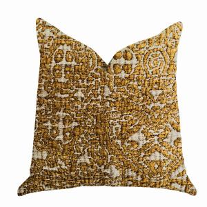 Plutus PBRA1329-2424-DP Luxury Golden Cosmo Textured Throw Pillow - 24