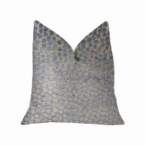 Plutus PBKR1914-1616-DP Dusky Gem Blue  Silver Luxury Throw Pillow - 1