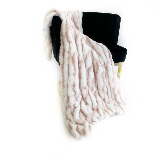 Plutus PBEZ1806-7090-TC Plutus Faux Fur Luxury Throw Blanket In White 