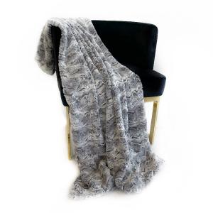 Plutus PBSF1522-108x90T Plutus Silver Faux Fur Luxury Throw Blanket - 