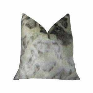 Plutus PBRAZ478-2036-DP Luxury Handmade Ivory Gray Rabbit Fur Pillow -