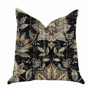 Plutus PBRA1335-1818-DP Plutus Noir Lotus Blossom Luxury Throw Pillow