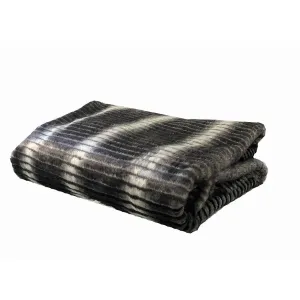 Plutus PBEZ1664-114x120 Plutus Gray And Taupe Faux Fur Luxury Throw