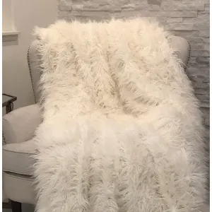 Plutus PBSF1421-4860-TC Plutus Mongolian Faux Fur Luxury Throw