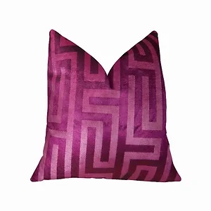 PBRAZ193-2222-DP | Plutus Brands Fuchsia Velvet Geometric
