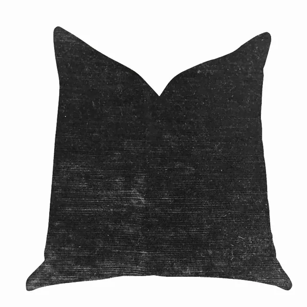 Plutus PBRA1368-2030-DP Plutus Onyx Caviar Velvet Throw Pillow In Blac