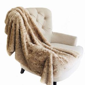 Plutus PBSF1503-108x90T Champagne Faux Fur Luxury Throw Blanket - Hand