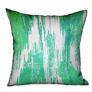 PBDUO115-1220-DP | Plutus Brands Luxury Green Ikat Throw