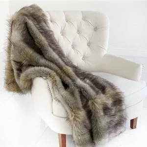PBSF1512-96x110T | Plutus Brands Luxury Gray Faux Fur Throw