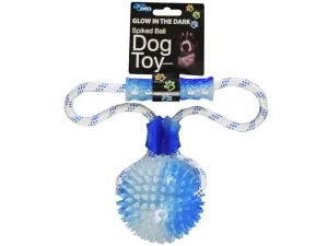 Bulk DI712 Glow In The Dark Spiked Ball Dog Toy