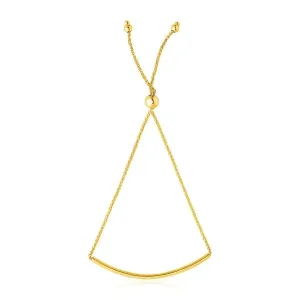 Unbranded 63060-9.25 14k Yellow Gold Smooth Curved Bar Lariat Design B