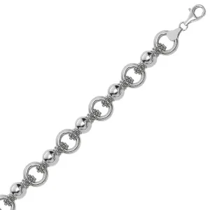 Unbranded 44730-7.5 Sterling Silver Multi Strand Bead Chain Bracelet W