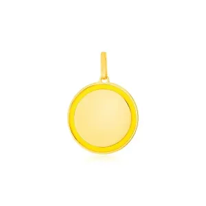 Unbranded 69378 14k Yellow Gold And Yellow Enamel Circle Pendant