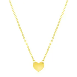 Unbranded 48905-18 14k Yellow Gold Polished Mini Heart Necklace Size: 