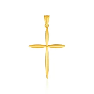 Unbranded 44247 14k Yellow Gold Rounded And Pointed Cross Pendant