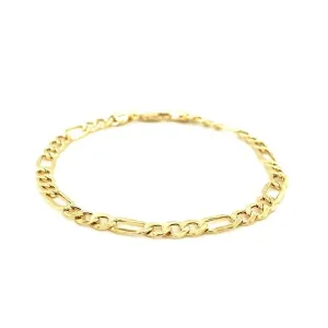 Unbranded 68725-7 4.6mm 10k Yellow Gold Lite Figaro Bracelet Size: 7''