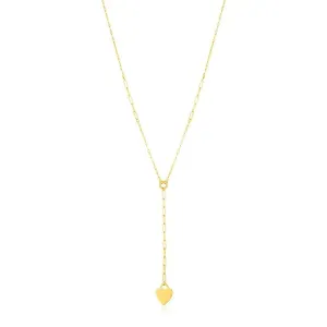 Unbranded 99672-18 14k Yellow Gold Paperclip Chain Lariat Necklace Wit