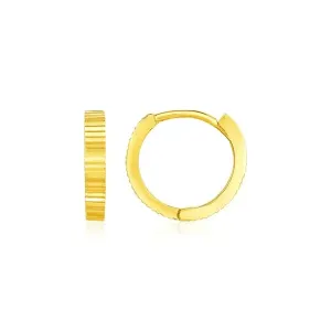 Unbranded 68469 14k Yellow Gold Petite Round Hoop Earrings With Straig