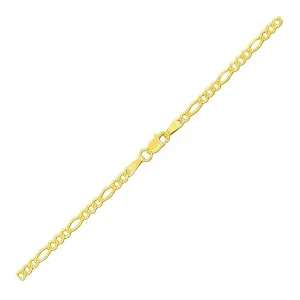 Unbranded 66469-7 2.8mm 14k Yellow Gold Solid Figaro Bracelet Size: 7'