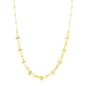 Unbranded 24965-18 14k Yellow Gold Beaded U Link Chain Necklace Size: 