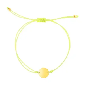 Unbranded 99653-9.25 9 14 Inch Yellow Cord Adjustable Bracelet With 14