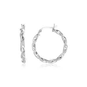 Unbranded 42037 Sterling Silver Round Twisted Hoop Earrings