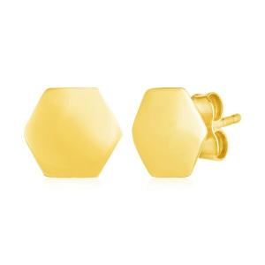 Unbranded 26806 14k Yellow Gold Hexagon Stud Earrings