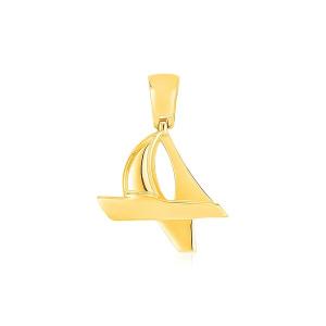 Unbranded 67765 14k Yellow Gold Sailboat Pendant