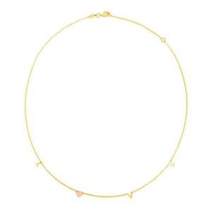 Unbranded 55496-18 14k Two Tone Gold Love Necklace Size: 18''