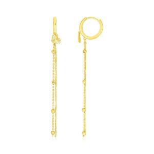 Unbranded 06109 14k Yellow Gold Huggie Style Hoop Earrings With Heart 