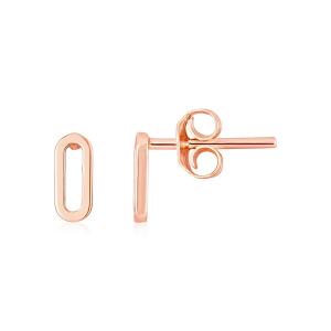 Unbranded 74781 14k Rose Gold Paperclip Link Stud Earrings