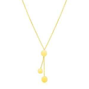 Unbranded 17833-18 14k Yellow Gold Necklace With Circle Drops Size: 18