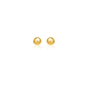 Unbranded 09034 14k Yellow Gold Round Stud Earrings (6.0 Mm)