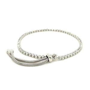 Unbranded 82993-9.25 Adjustable Tennis Style Bracelet With Cubic Zirco