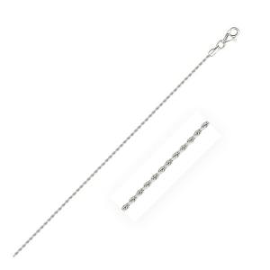 Unbranded 59596-18 14k White Gold Solid Diamond Cut Rope Chain 1.5mm S